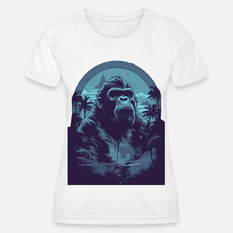 Blue Gorrile - Women's Functional T-Shirt - white