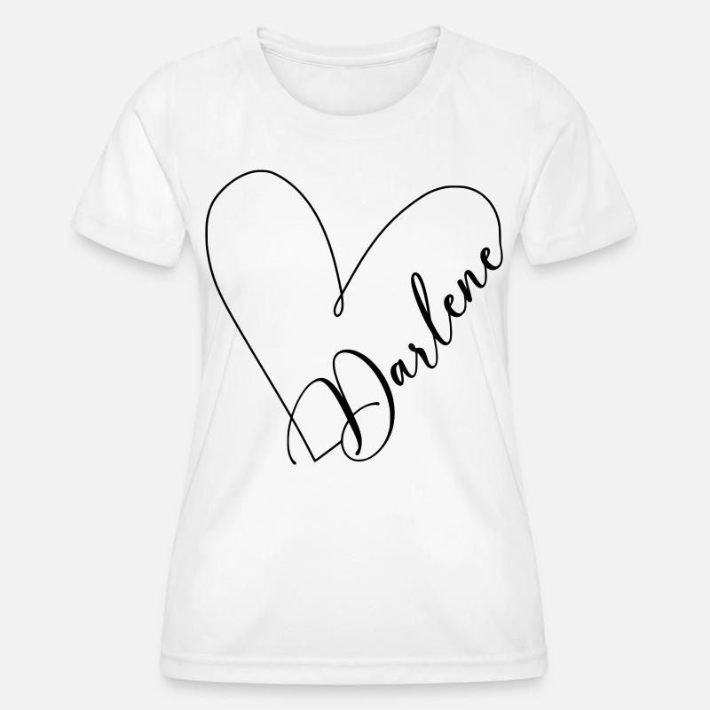 Darlene Name Heart Line - Women's Functional T-Shirt - white