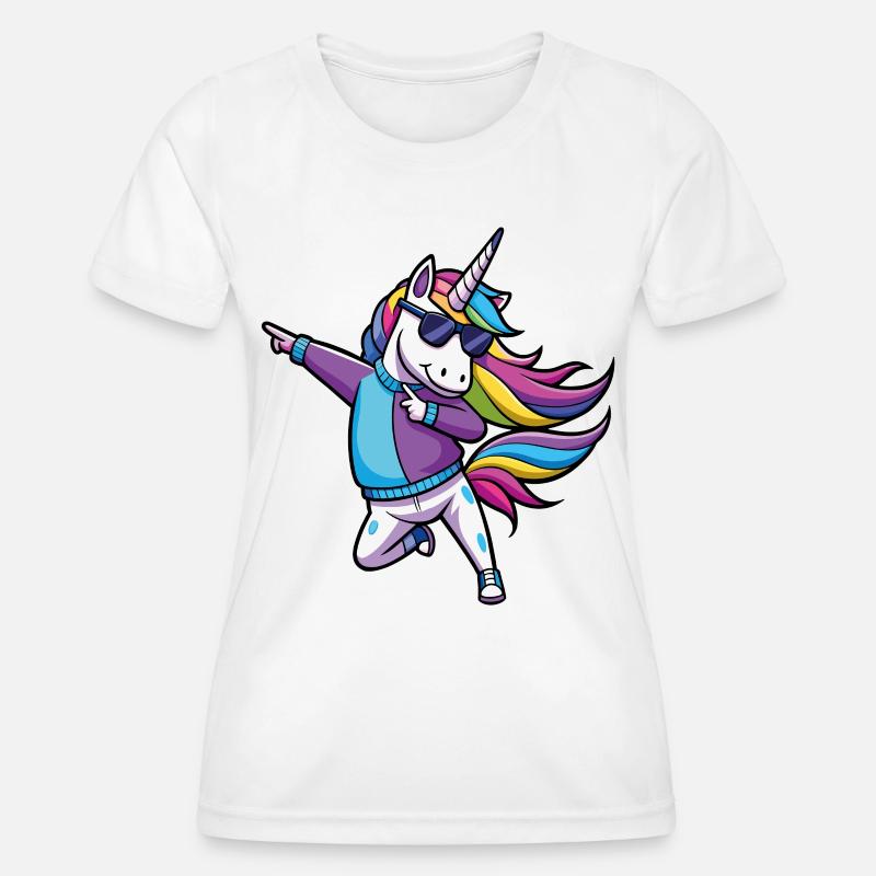 Rainbow Unicorn Dancer Illustration - Women's Functional T-Shirt - white
