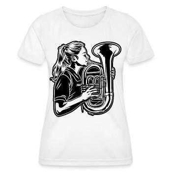 Tuba Girl - Women's Functional T-Shirt - white - Front - AI Model Female 172 dark (172cm)