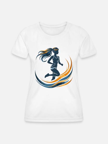 Grafik Läuferin - Frauen Funktions-T-Shirt - Weiß