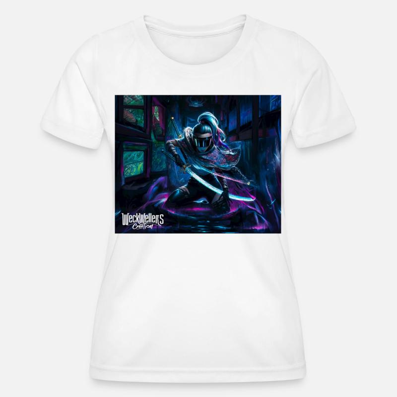 Graffiti Anime Samurai - Women's Functional T-Shirt - white