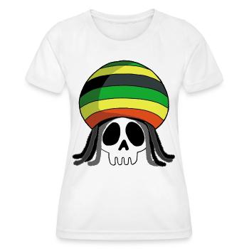 Skull reggae music - Women's Functional T-Shirt - white - Front - AI Model Female 172 dark (172cm)