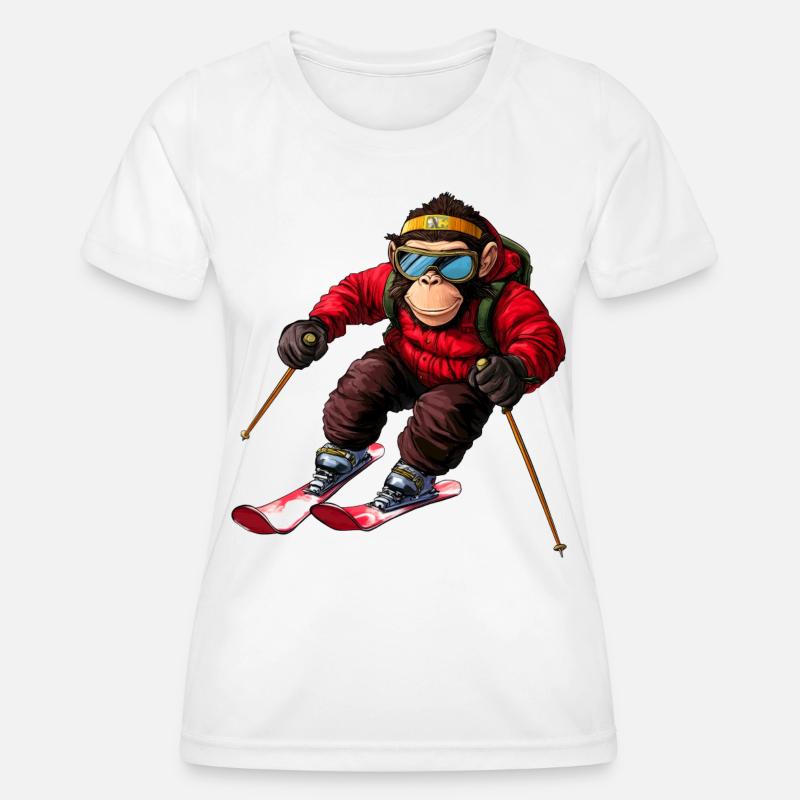 Ski Monkey - Women's Functional T-Shirt - white