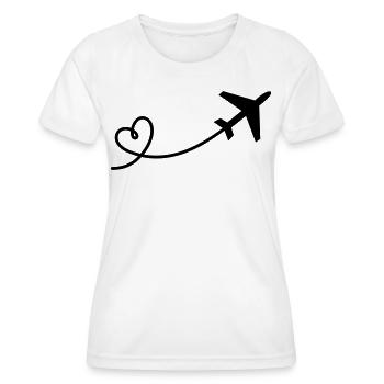 Airplane with heart - Women's Functional T-Shirt - white - Front - AI Model Female 172 dark (172cm)