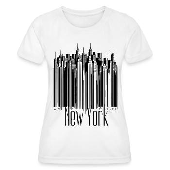 New York Code Scan Skyline NYC Voyage touristique USA l - T-shirt sport Femme - blanc - Devant - AI Model Female 172 dark (172cm)