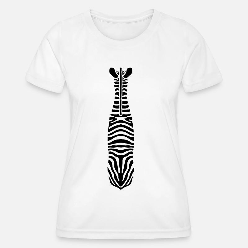 Zebra with Unique Stripes - Women's Functional T-Shirt - white