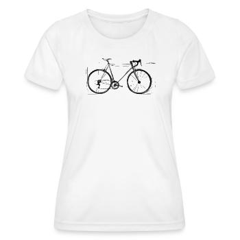 Beau dessin de vélo parfait pour les amateurs de cyclisme - T-shirt sport Femme - blanc - Devant - AI Model Female 172 dark (172cm)