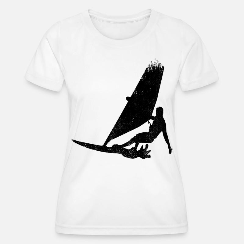 Windsurfer Drawing - Women's Functional T-Shirt - white