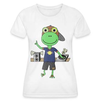 Frosch DJ Beats from the Swamp - Women's Functional T-Shirt - white - Front - AI Model Female 172 dark (172cm)