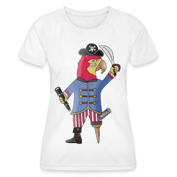Feathers Ahead of the Pirate Parrot - Women's Functional T-Shirt - white - Front - AI Model Female 172 dark (172cm)