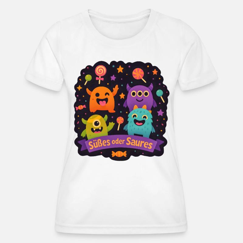 Süßes oder Saures - Monsterparty - Frauen Funktions-T-Shirt - Weiß