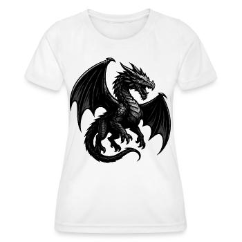 Dragon in Painting Flight - Women's Functional T-Shirt - white - Front - AI Model Female 172 dark (172cm)