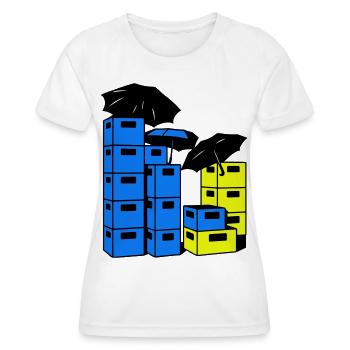 Art de la caisse de bière - T-shirt sport Femme - blanc - Devant - AI Model Female 172 dark (172cm)