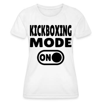 Kickboxing Mode ON – Power for Martial Artists - Women's Functional T-Shirt - white - Front - AI Model Female 172 dark (172cm)