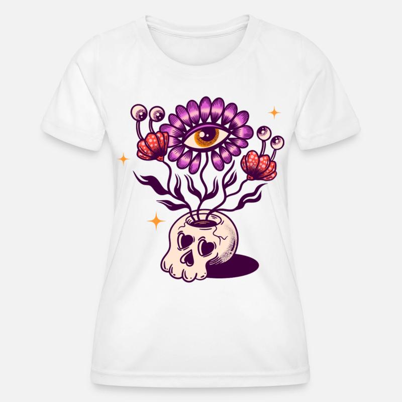 Skull vase - Women's Functional T-Shirt - white