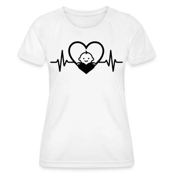 Heart Baby Funny Pregnancy - Women's Functional T-Shirt - white - Front - AI Model Female 172 dark (172cm)