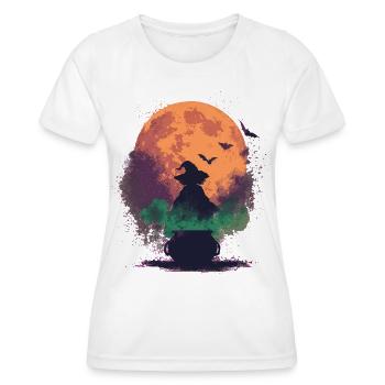 Halloween Witch in the Moonlight - Women's Functional T-Shirt - white - Front - AI Model Female 172 dark (172cm)
