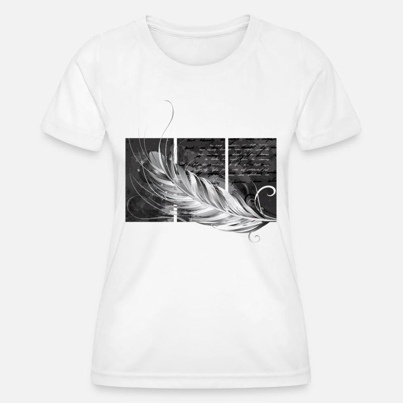 Feather Triptych - Women's Functional T-Shirt - white