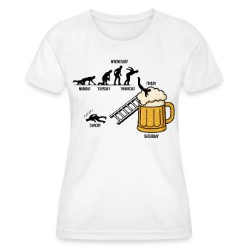 Lustiges Bier Design, perfekt für die JGA Crew - Frauen Funktions-T-Shirt - Weiß - Vorne - AI Model Female 172 dark (172cm)