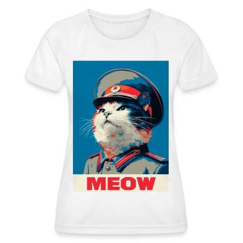Pop Art Cat - Women's Functional T-Shirt - white - Front - AI Model Female 172 dark (172cm)