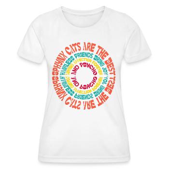 Sphynx Katze Mandala Lustige Sprüche Sarkastischer Humor - Frauen Funktions-T-Shirt - Weiß - Vorne - AI Model Female 172 dark (172cm)