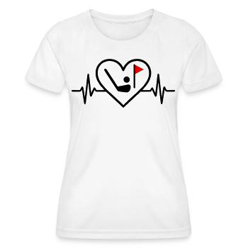 Golf Herz Sport Leidenschaft Ball Schläger - Frauen Funktions-T-Shirt - Weiß - Vorne - AI Model Female 172 dark (172cm)