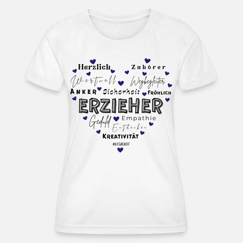 Educator Heart - Women's Functional T-Shirt - white