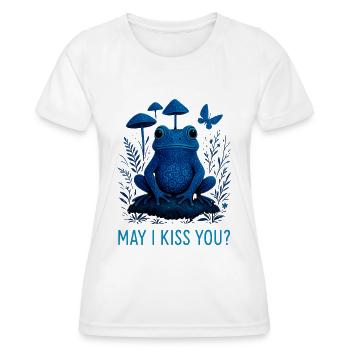 Frosch MAY I KISS YOU? Mystisch Romantisch - Frauen Funktions-T-Shirt - Weiß - Vorne - AI Model Female 172 dark (172cm)