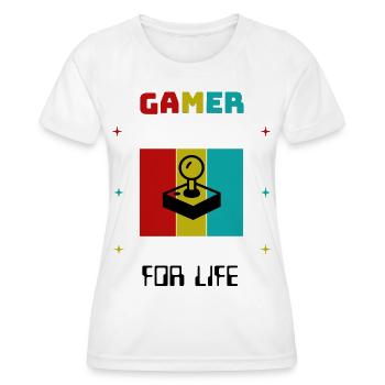 Joystick rétro Gamer For Life - T-shirt sport Femme - blanc - Devant - AI Model Female 172 dark (172cm)