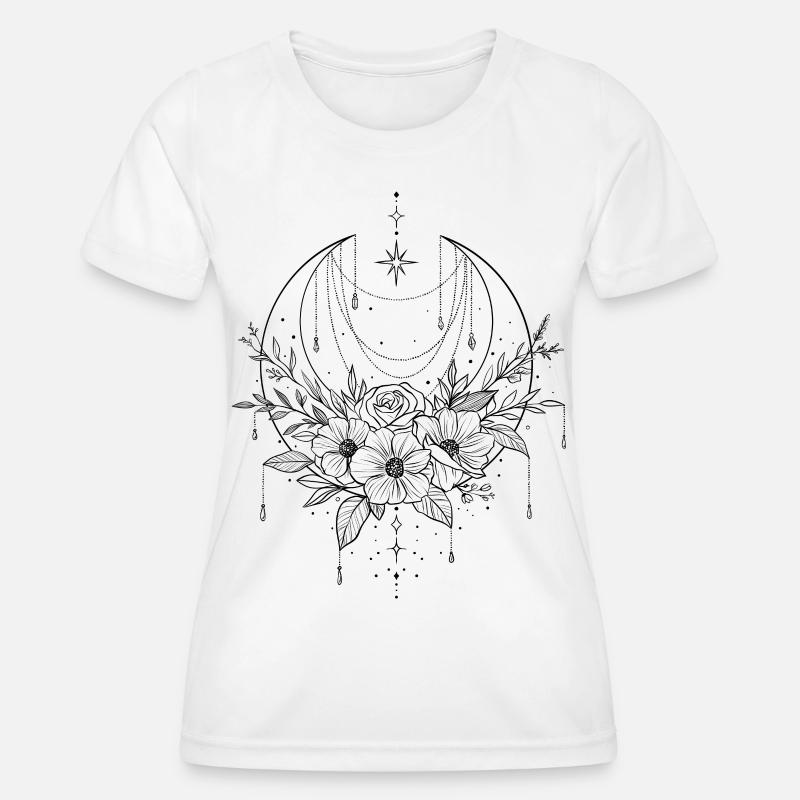 Magic moon flowers - Women's Functional T-Shirt - white