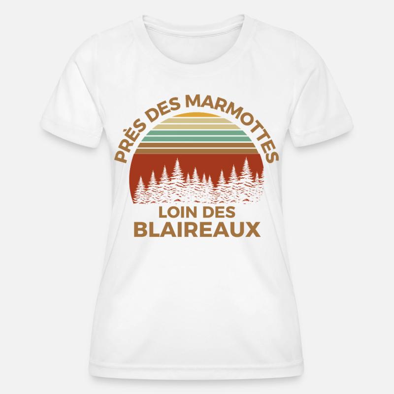 Marmots and Forests Retro Solar - Women's Functional T-Shirt - white
