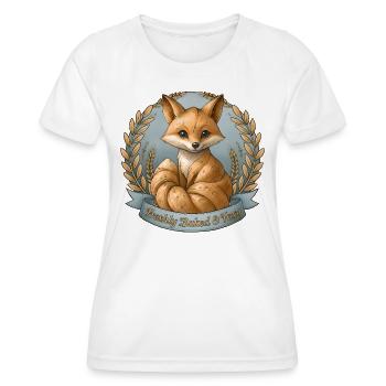 Freshly Baked & Foxy – Fuchs Illustration - Frauen Funktions-T-Shirt - Weiß - Vorne - AI Model Female 172 dark (172cm)