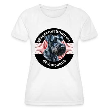 Riesenschnauzer Schutzhund Emblem - Frauen Funktions-T-Shirt - Weiß - Vorne - AI Model Female 172 dark (172cm)