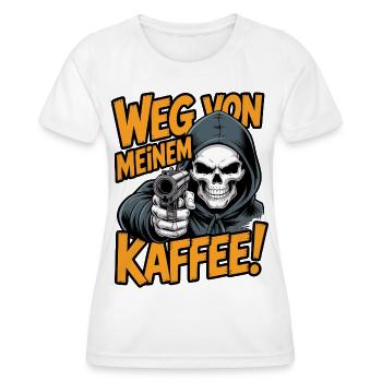 Loin de mon café ! - T-shirt sport Femme - blanc - Devant - AI Model Female 172 dark (172cm)