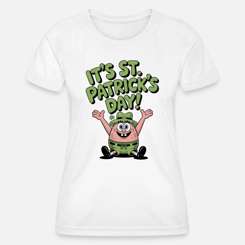Green Star Fish St Patrick Design - Women's Functional T-Shirt - white