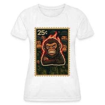 Feuer und Affe Protest - Frauen Funktions-T-Shirt - Weiß - Vorne - AI Model Female 172 dark (172cm)
