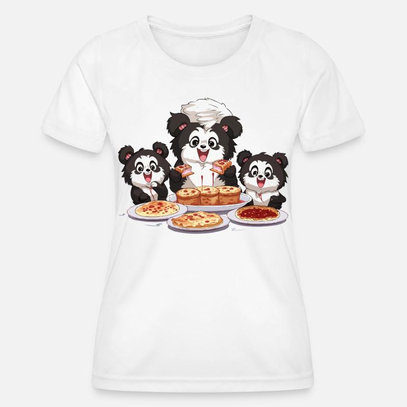 Panda Pizza Fest - Women's Functional T-Shirt - white
