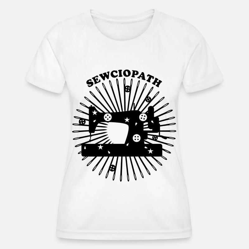 Sewciopath - Black Design - Women's Functional T-Shirt - white