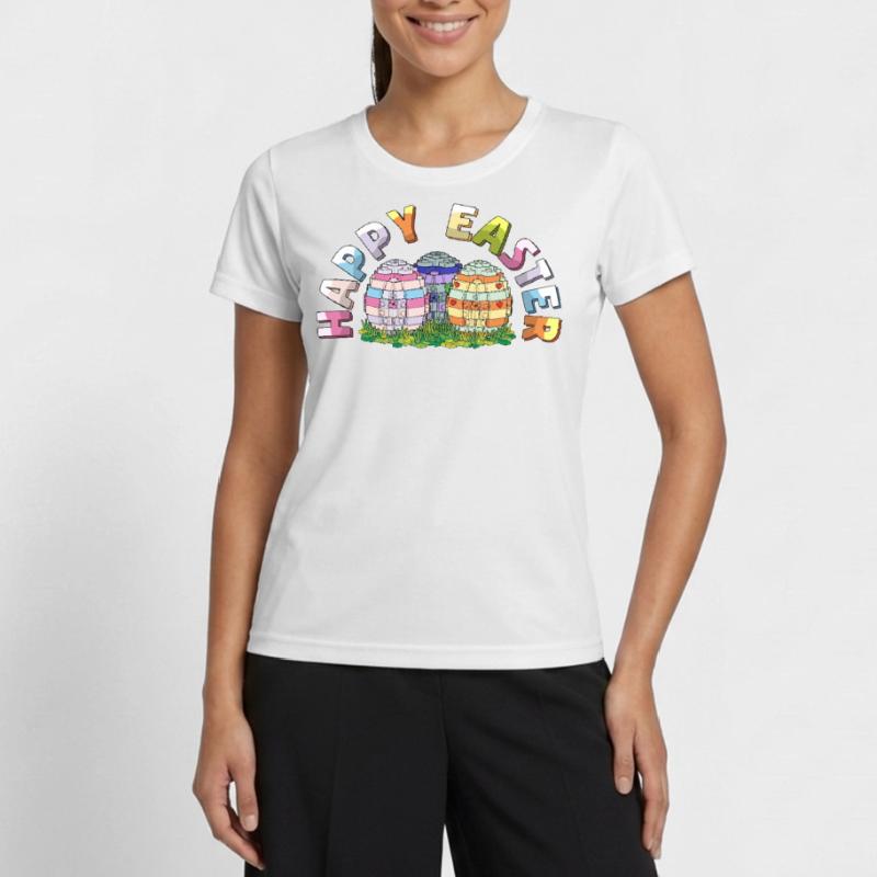 Happy Easter Brick Builder Easter Eggs Bricks Women's Functional T-Shirt