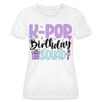 K Pop Birthday Squad - Frauen Funktions-T-Shirt - Weiß - Vorne - AI Model Female 172 dark (172cm)