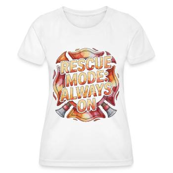 Mode de secours du lieutenant de pompier toujours activé Lutte contre les incendies - T-shirt sport Femme - blanc - Devant - AI Model Female 172 dark (172cm)