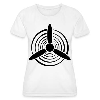 Einfarbiger grafischer Propeller - Frauen Funktions-T-Shirt - Weiß - Vorne - AI Model Female 172 dark (172cm)