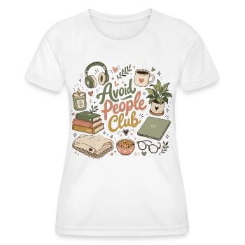 Humour introverti : Calme au lieu d’être humain - T-shirt sport Femme - blanc - Devant - AI Model Female 172 dark (172cm)