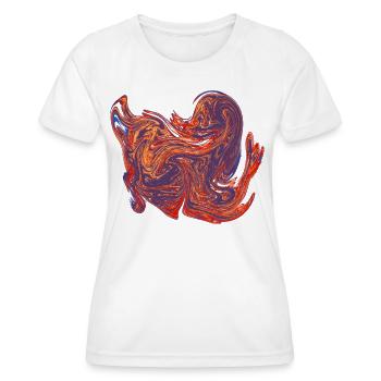 Farbwirbel-Herz Marmormuster - Frauen Funktions-T-Shirt - Weiß - Vorne - AI Model Female 172 dark (172cm)