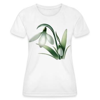 Winter Anemone – White Flower Graphic - Women's Functional T-Shirt - white - Front - AI Model Female 172 dark (172cm)