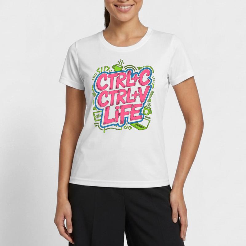 Remote Developer Ctrl+C Ctrl+V Life Web Developer Women's Functional T-Shirt
