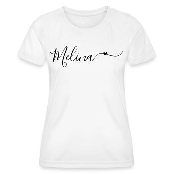 Melina Name Vorname Dekorativ - Frauen Funktions-T-Shirt - Weiß - Vorne - AI Model Female 172 dark (172cm)