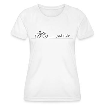 Roule simplement – Dire à vélo avec un graphique en une ligne - T-shirt sport Femme - blanc - Devant - AI Model Female 172 dark (172cm)