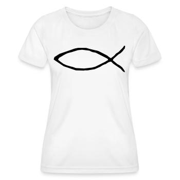 Christlicher Fisch - Frauen Funktions-T-Shirt - Weiß - Vorne - AI Model Female 172 dark (172cm)